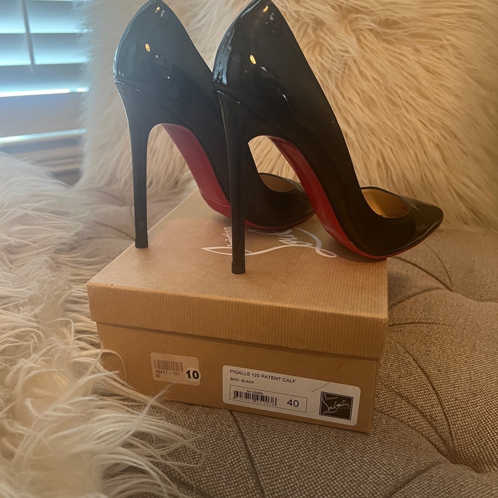 Christian Louboutin Black and Red Stiletto Heels - Picture 2 of 9
